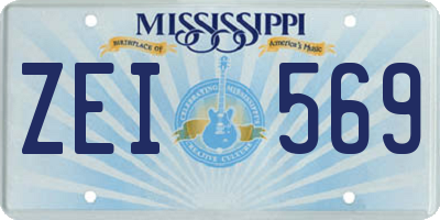 MS license plate ZEI569