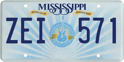MS license plate ZEI571