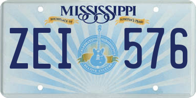 MS license plate ZEI576