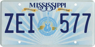 MS license plate ZEI577