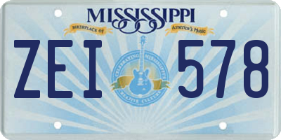 MS license plate ZEI578