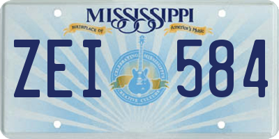 MS license plate ZEI584