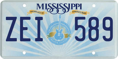 MS license plate ZEI589