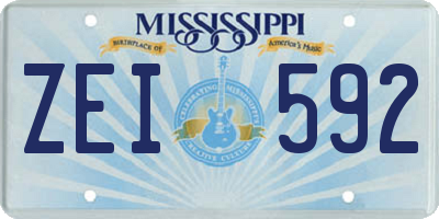 MS license plate ZEI592