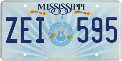 MS license plate ZEI595