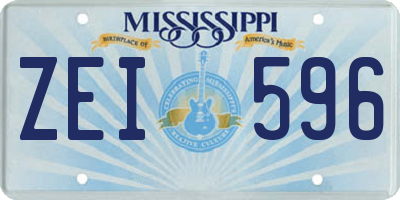 MS license plate ZEI596