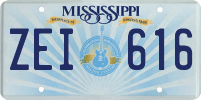 MS license plate ZEI616