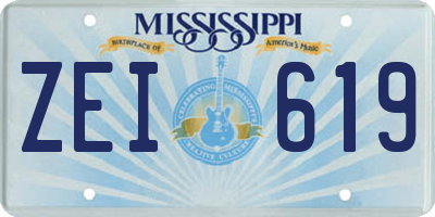MS license plate ZEI619