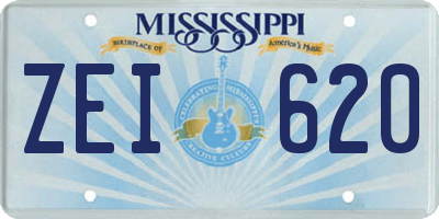 MS license plate ZEI620