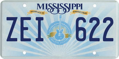 MS license plate ZEI622