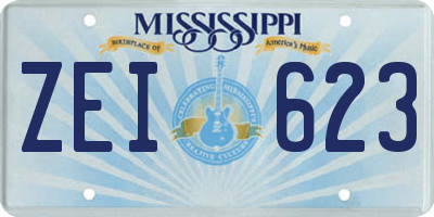MS license plate ZEI623