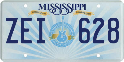 MS license plate ZEI628