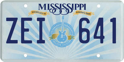 MS license plate ZEI641
