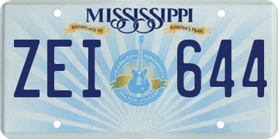 MS license plate ZEI644