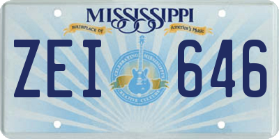 MS license plate ZEI646