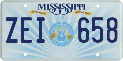 MS license plate ZEI658