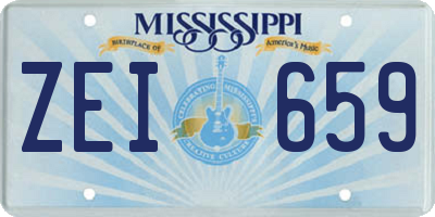 MS license plate ZEI659