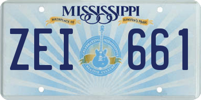 MS license plate ZEI661