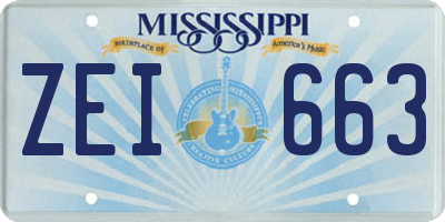MS license plate ZEI663