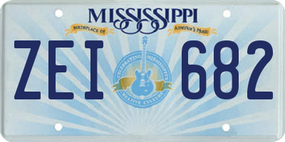 MS license plate ZEI682