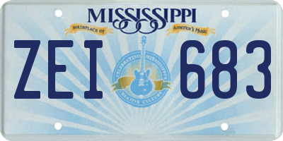 MS license plate ZEI683