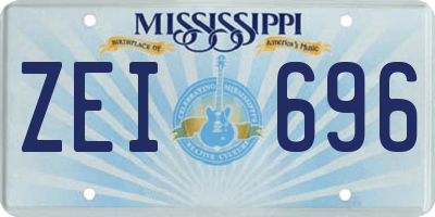 MS license plate ZEI696