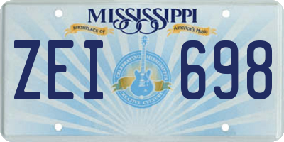 MS license plate ZEI698