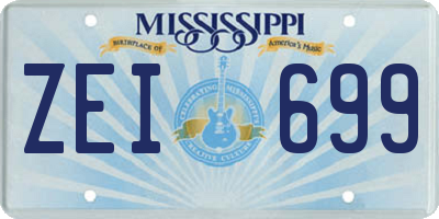 MS license plate ZEI699