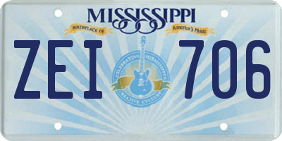MS license plate ZEI706