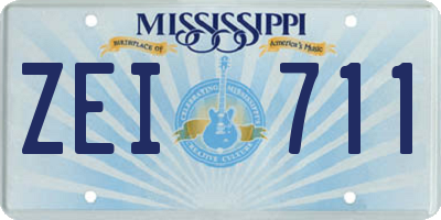 MS license plate ZEI711