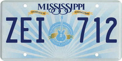 MS license plate ZEI712