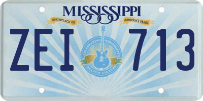 MS license plate ZEI713