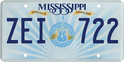 MS license plate ZEI722
