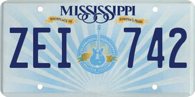 MS license plate ZEI742