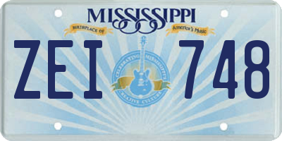 MS license plate ZEI748