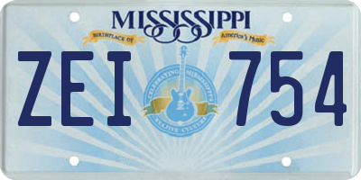 MS license plate ZEI754