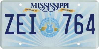 MS license plate ZEI764