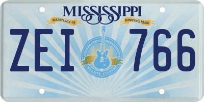 MS license plate ZEI766