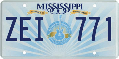 MS license plate ZEI771