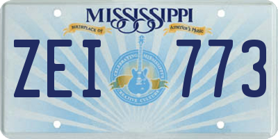 MS license plate ZEI773