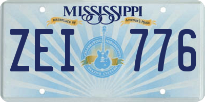 MS license plate ZEI776