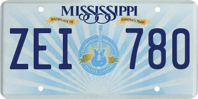 MS license plate ZEI780