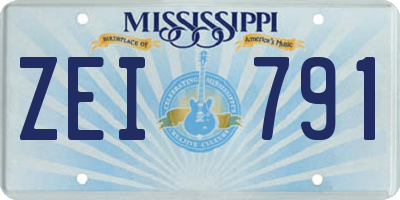 MS license plate ZEI791