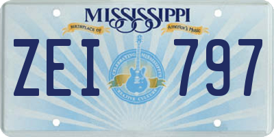 MS license plate ZEI797