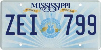 MS license plate ZEI799