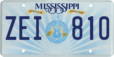 MS license plate ZEI810