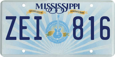 MS license plate ZEI816