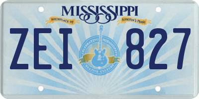 MS license plate ZEI827