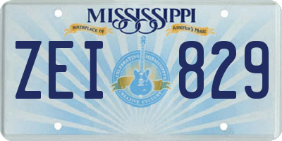 MS license plate ZEI829