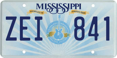 MS license plate ZEI841